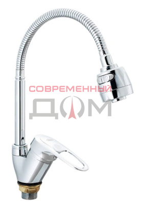 Кух.смеситель Ekko E4336 гибкий излив 2 режима с гайкой